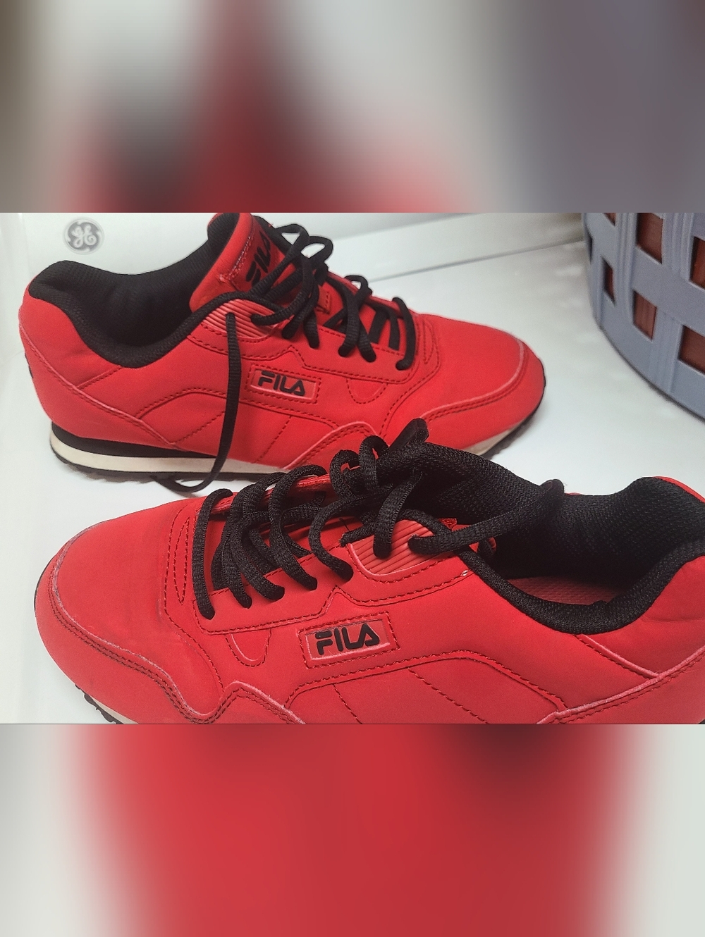 Fila Red Athletic Sneakers with Black Trim